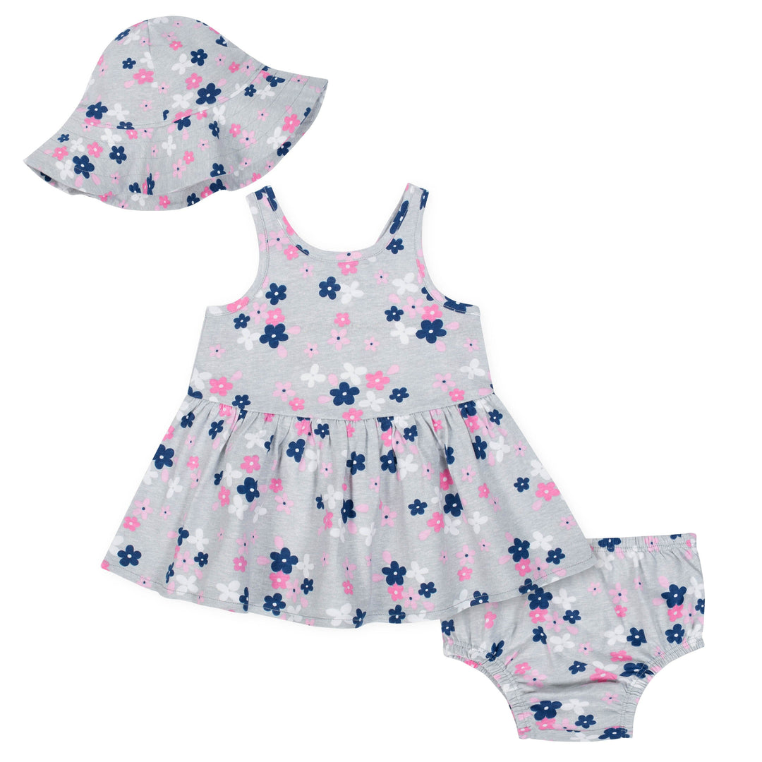 Gerber Baby Girls 3-Piece Dress Set, Pretty Flowers-Gerber Childrenswear