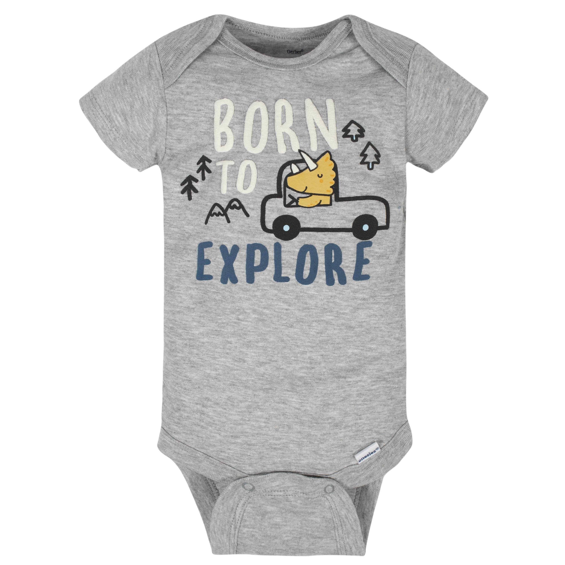 8-Pack Baby Boys Dinosaur Short Sleeve Onesies® Bodysuits-Gerber Childrenswear