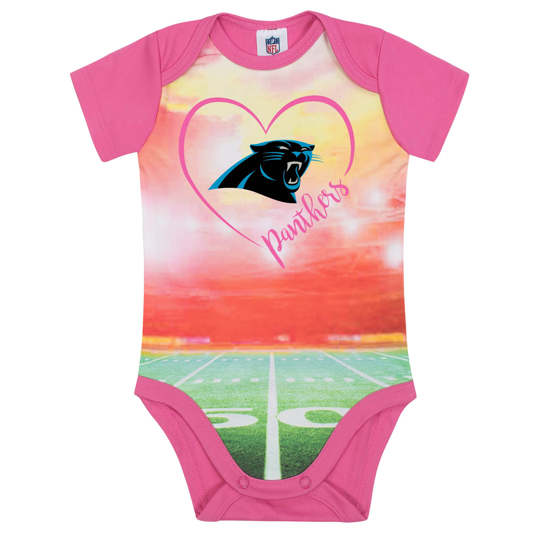 Carolina Panthers Baby Girl Short Sleeve Bodysuit-Gerber Childrenswear