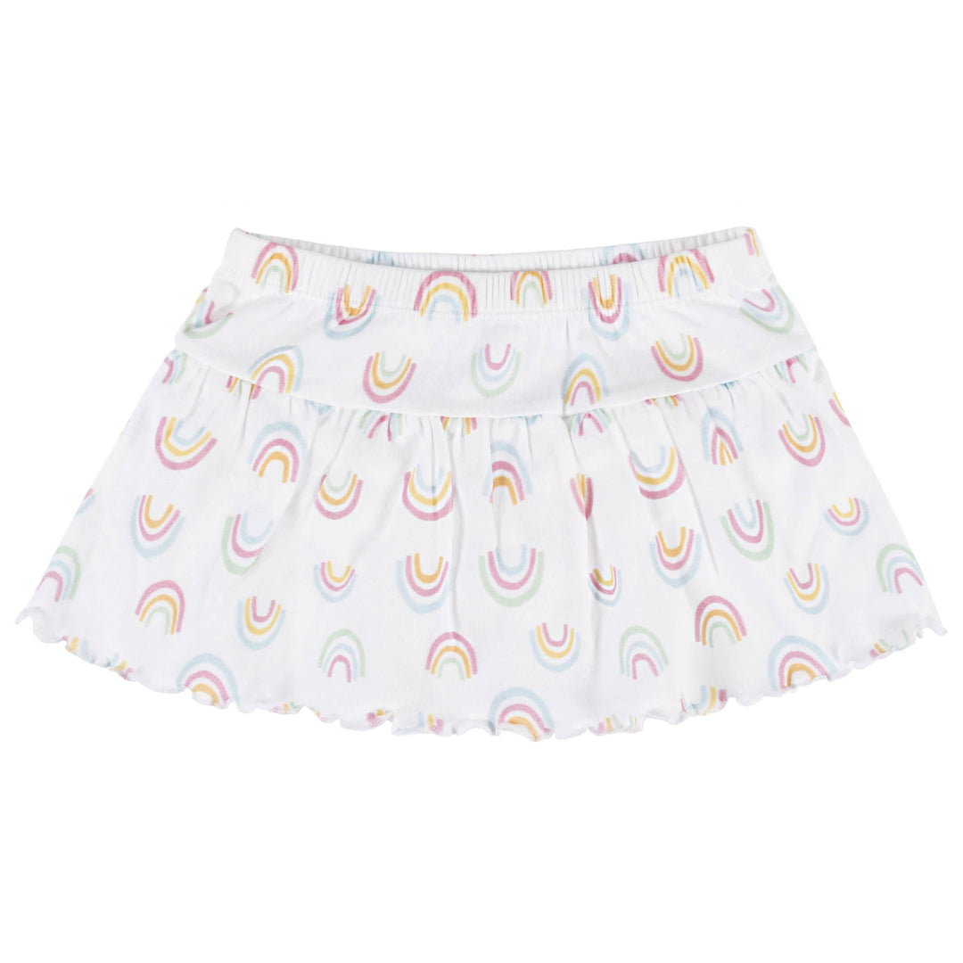 4-Piece Infant & Toddler Girls Dots Of Rainbows Tees, Skort & Pants Set-Gerber Childrenswear