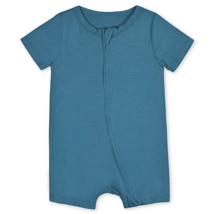 Baby Teal Buttery-Soft Viscose Made from Eucalyptus Snug Fit Romper