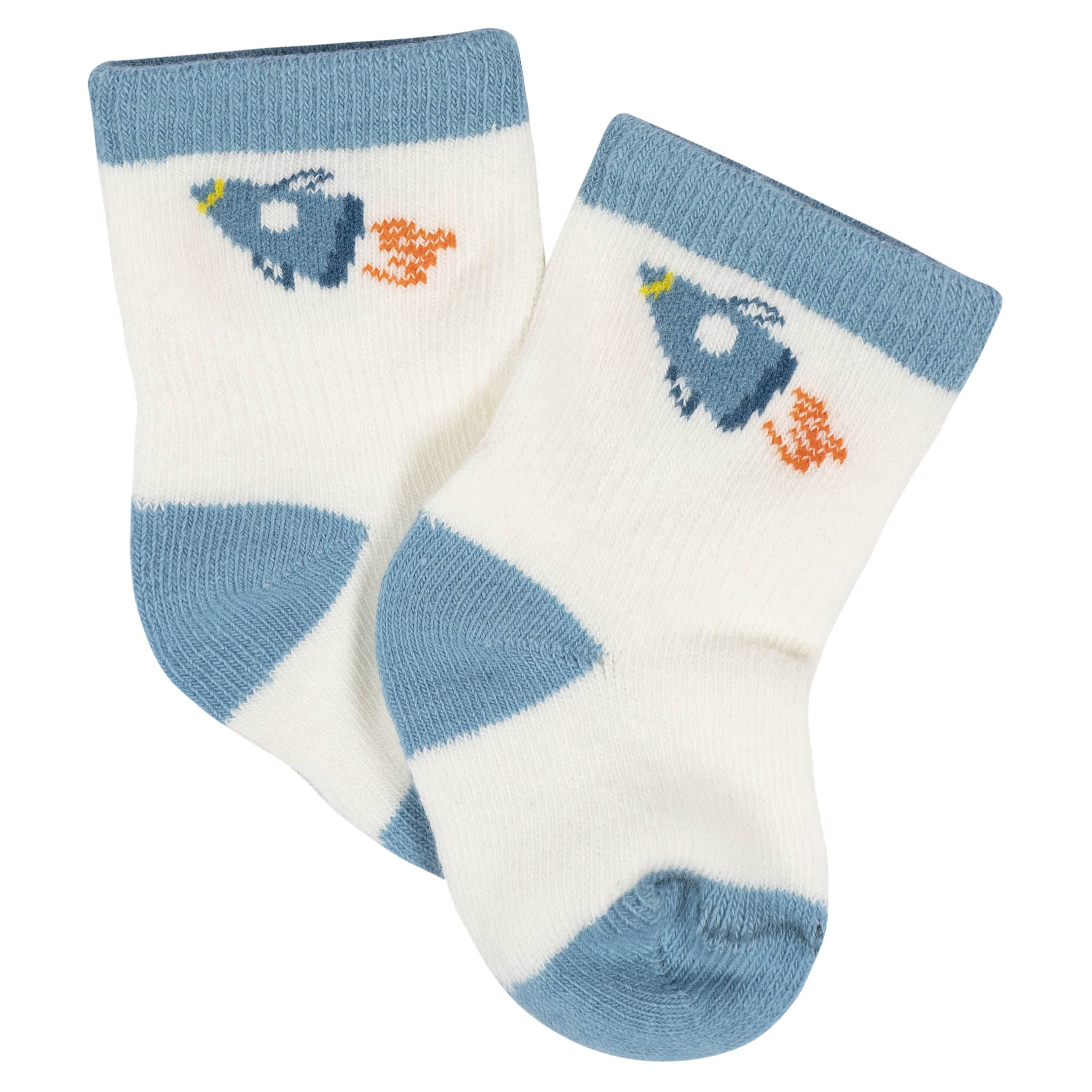 8-Pack Baby Boys Space Jersey Wiggle Proof® Socks