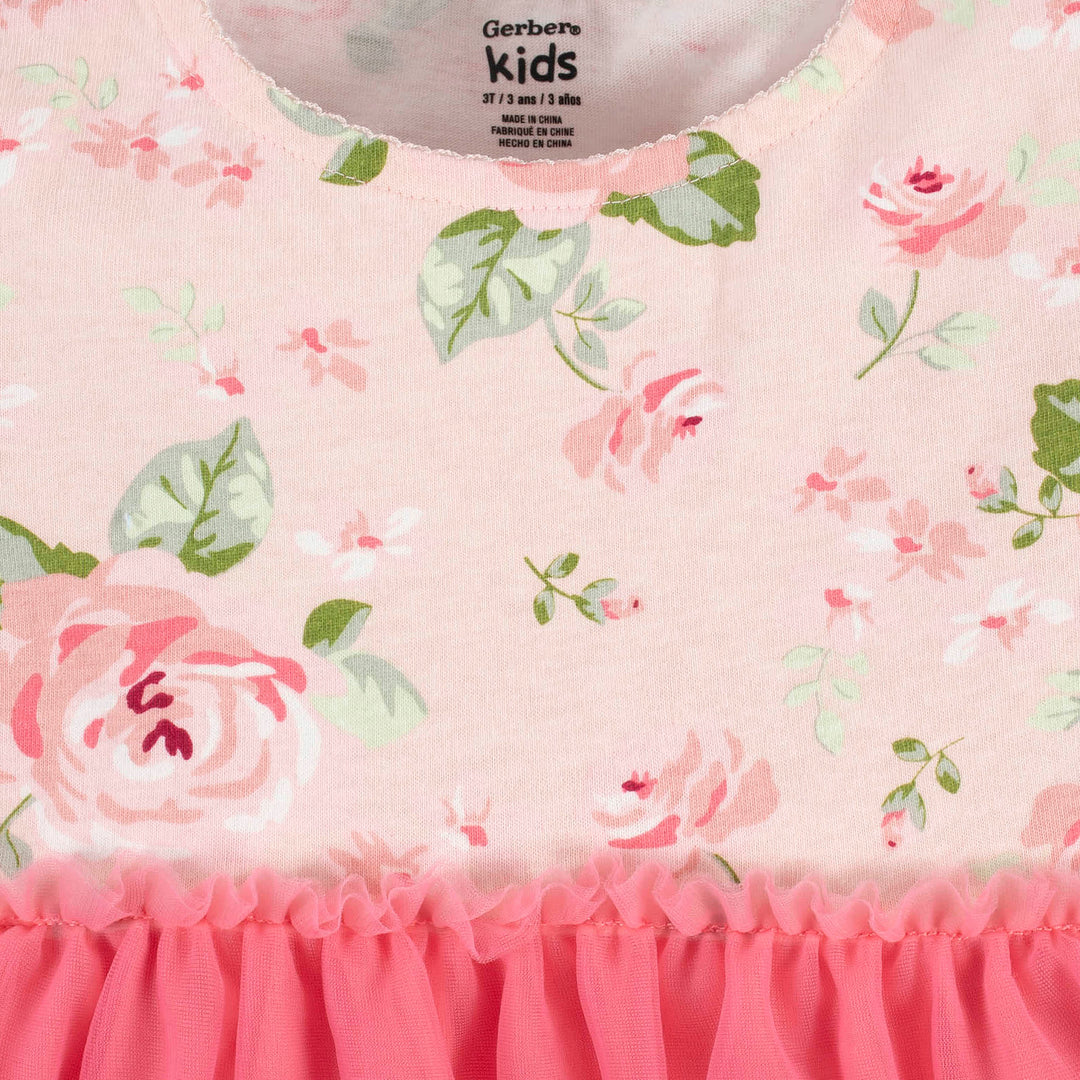 Baby & Toddler Girls Feelin' Floral Long Sleeve Tulle Dress-Gerber Childrenswear