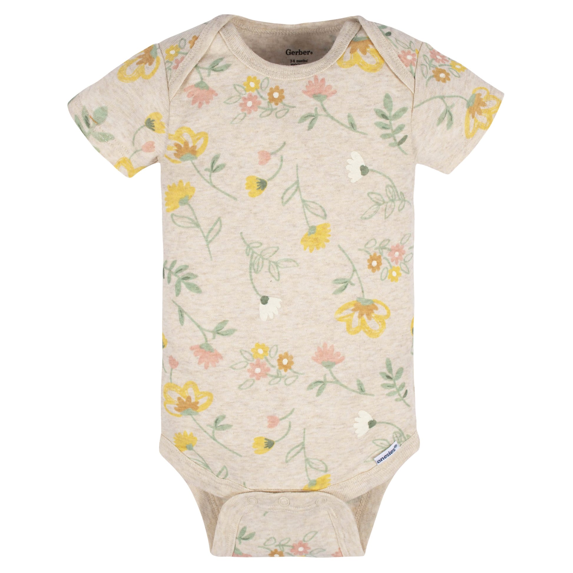 8-Pack Baby Girls Golden Floral Onesies® Bodysuits