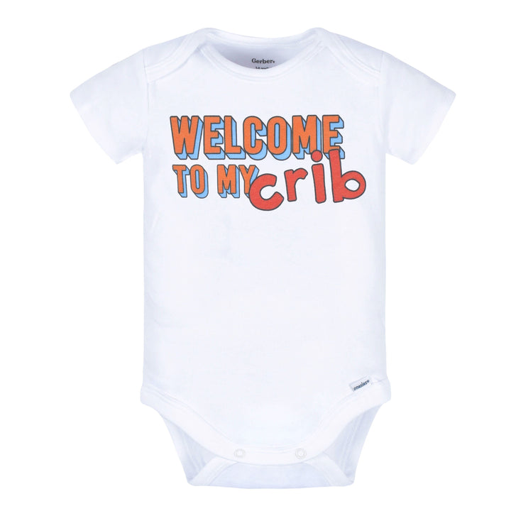 "Welcome To My Crib" Short Sleeve Onesies® Bodysuit-Gerber Childrenswear