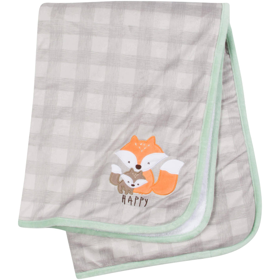 Boys Happy Fox Plush Blanket-Gerber Childrenswear