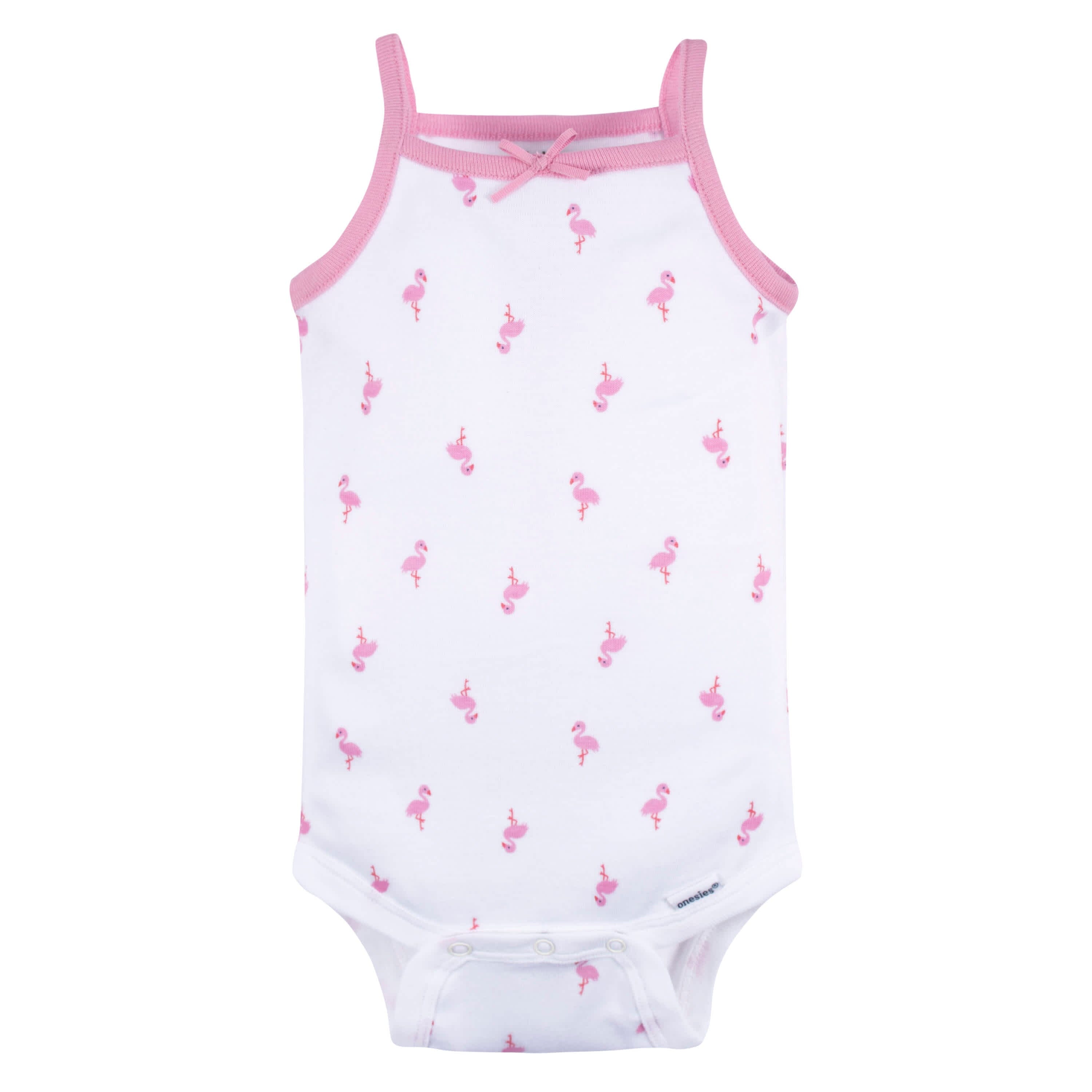 4-Pack Baby Girls Flamingo Fun Sleeveless Onesies® Bodysuits