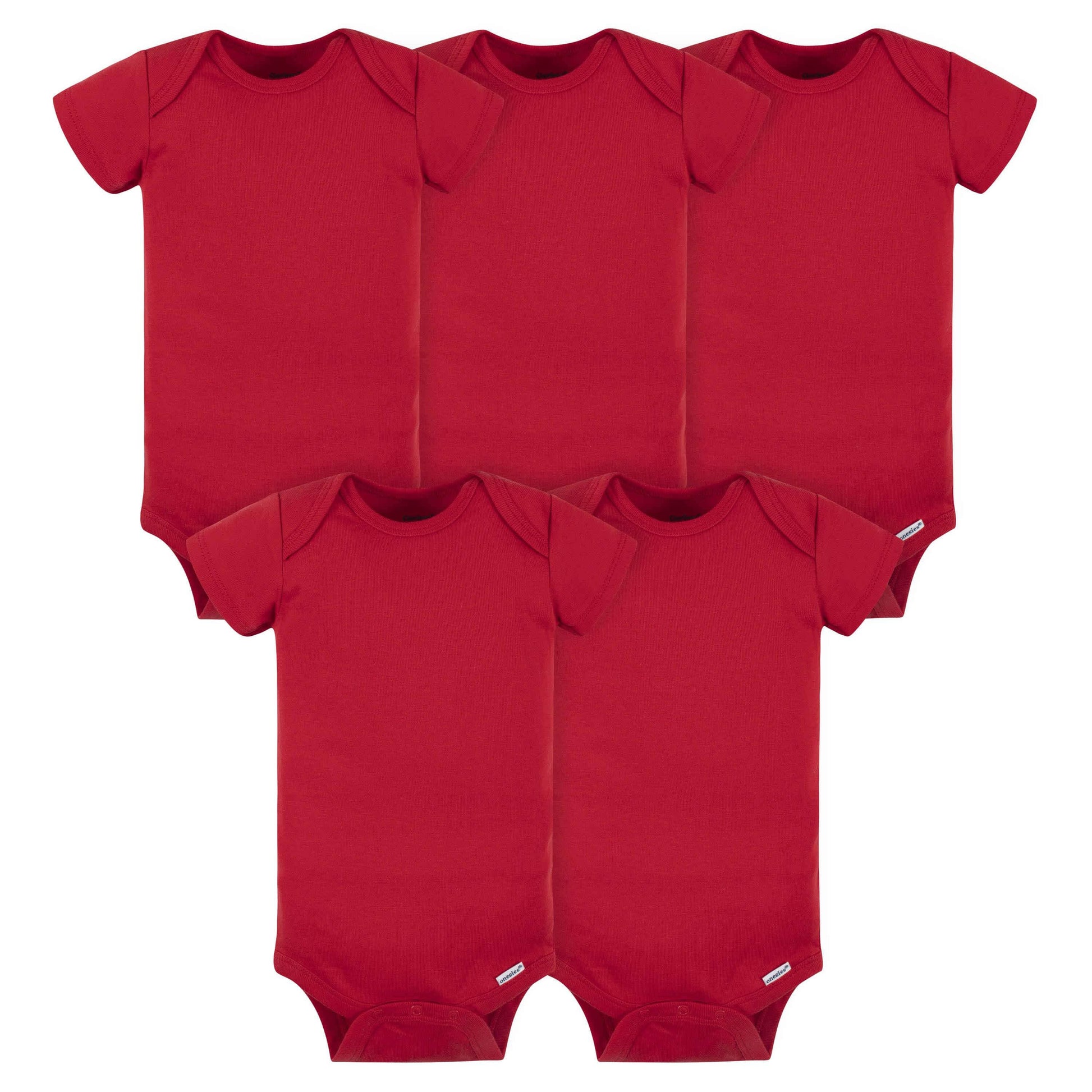 5-Pack Baby Red Onesies® Bodysuits-Gerber Childrenswear