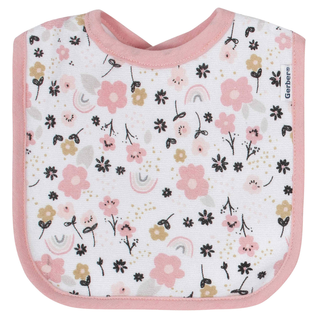 6-Piece Baby Girls Bear Terry Bibs & Burp Cloths Set-Gerber Childrenswear