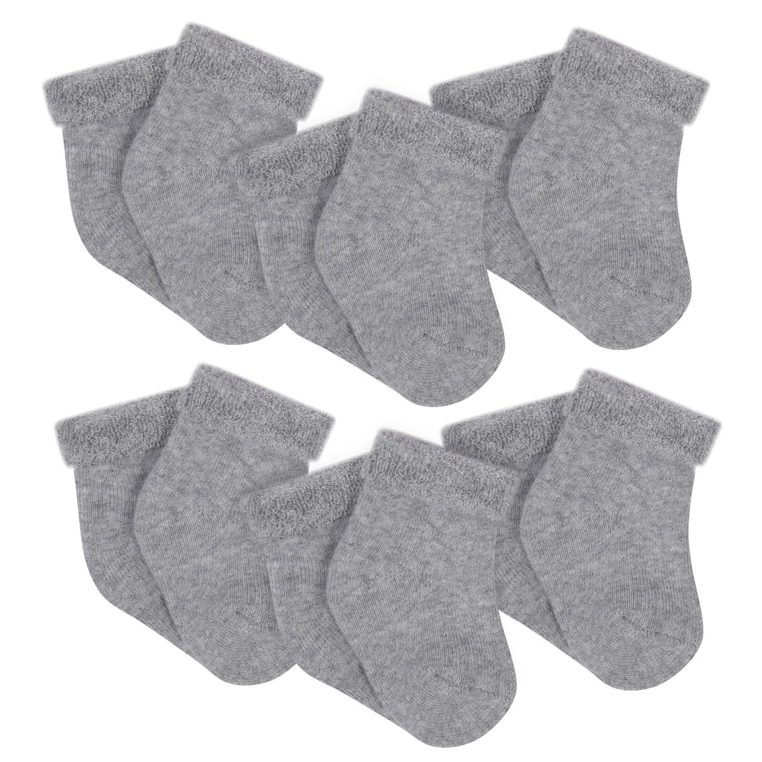 Gerber® 6-Pack Baby Neutral Gray Wiggle Proof Bootie Socks-Gerber Childrenswear