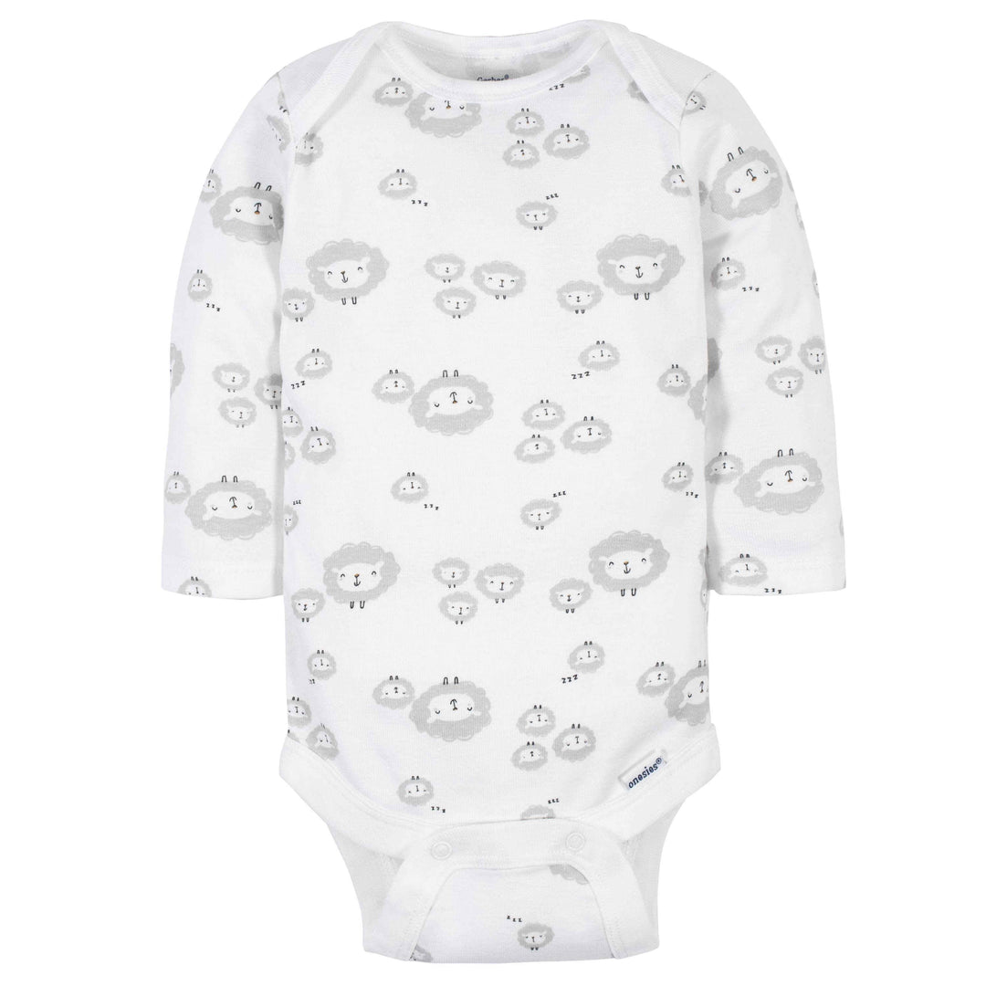 6-Pack Baby Neutral Sheep Long Sleeve Onesies® Bodysuits-Gerber Childrenswear