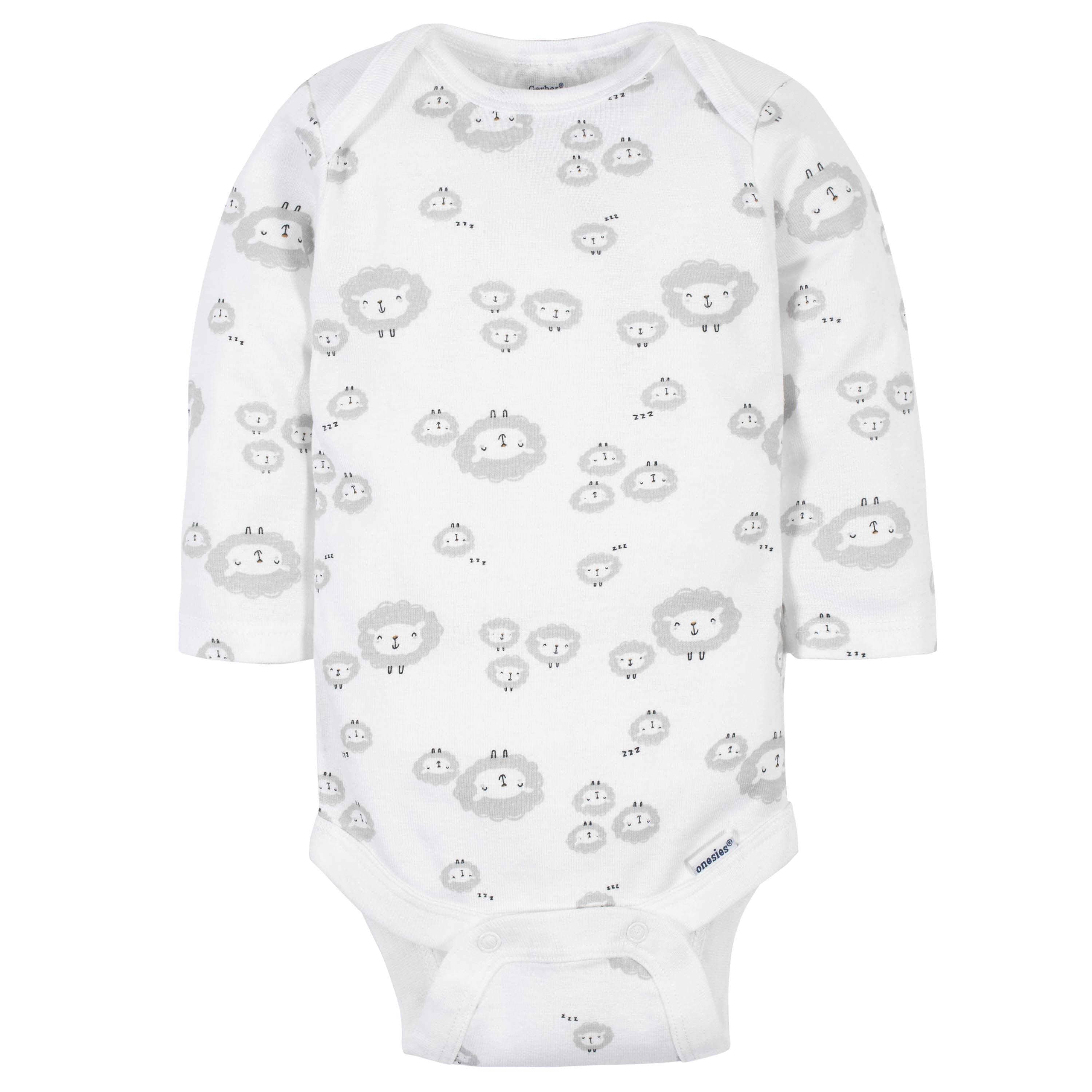 6-Pack Baby Neutral Sheep Long Sleeve Onesies® Bodysuits-Gerber Childrenswear