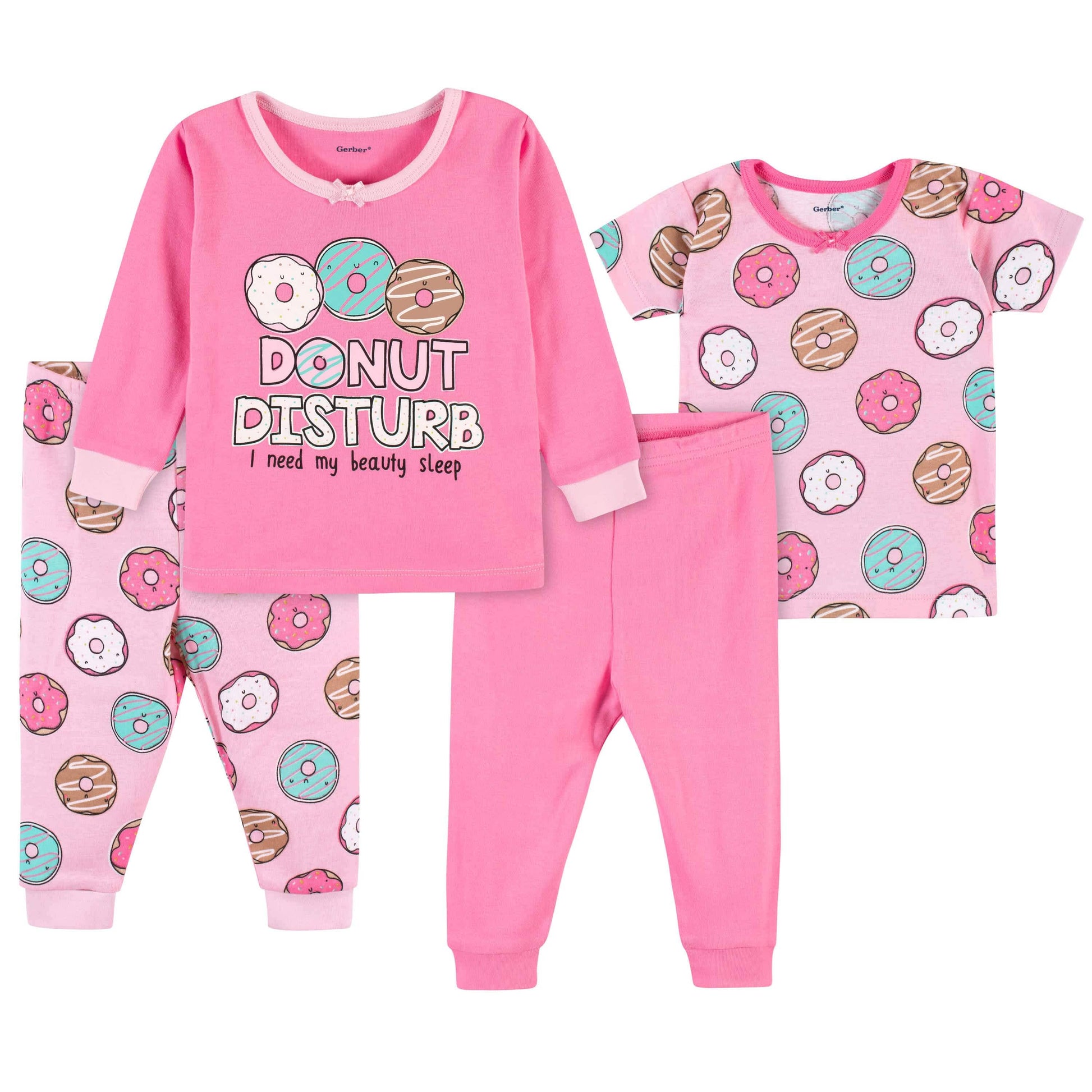 4-Piece Baby & Toddler Donuts Snug Fit Cotton Pajamas-Gerber Childrenswear