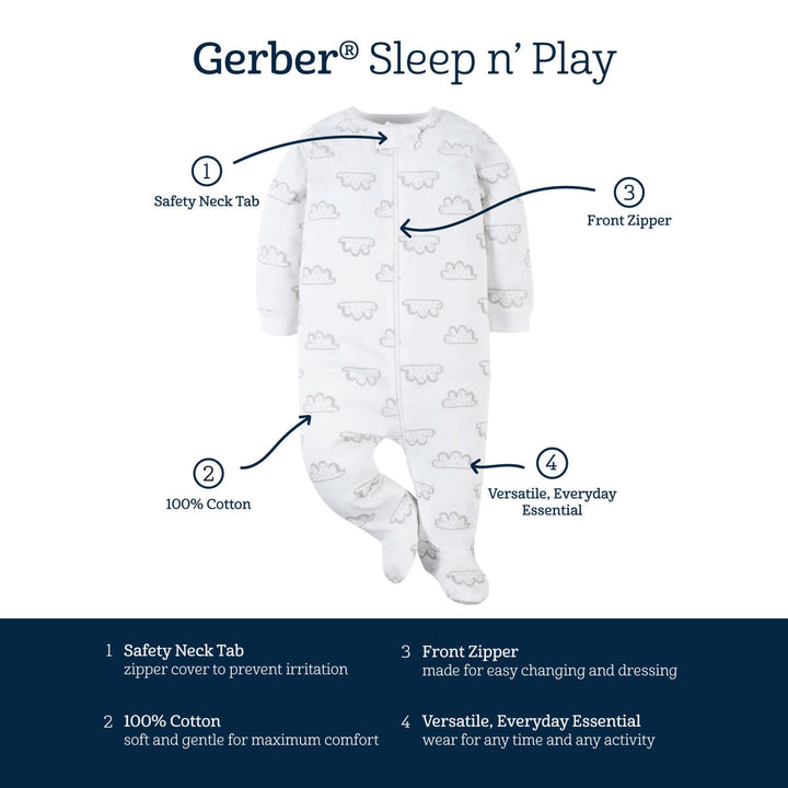 3-Pack Baby Boys Dino Sleep 'N Plays-Gerber Childrenswear