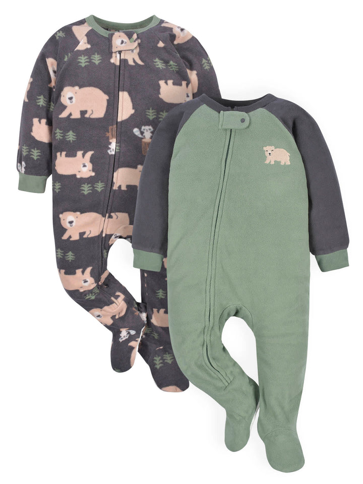 4-Pack Baby & Toddler Boys Buffalo & Bears Fleece Pajamas