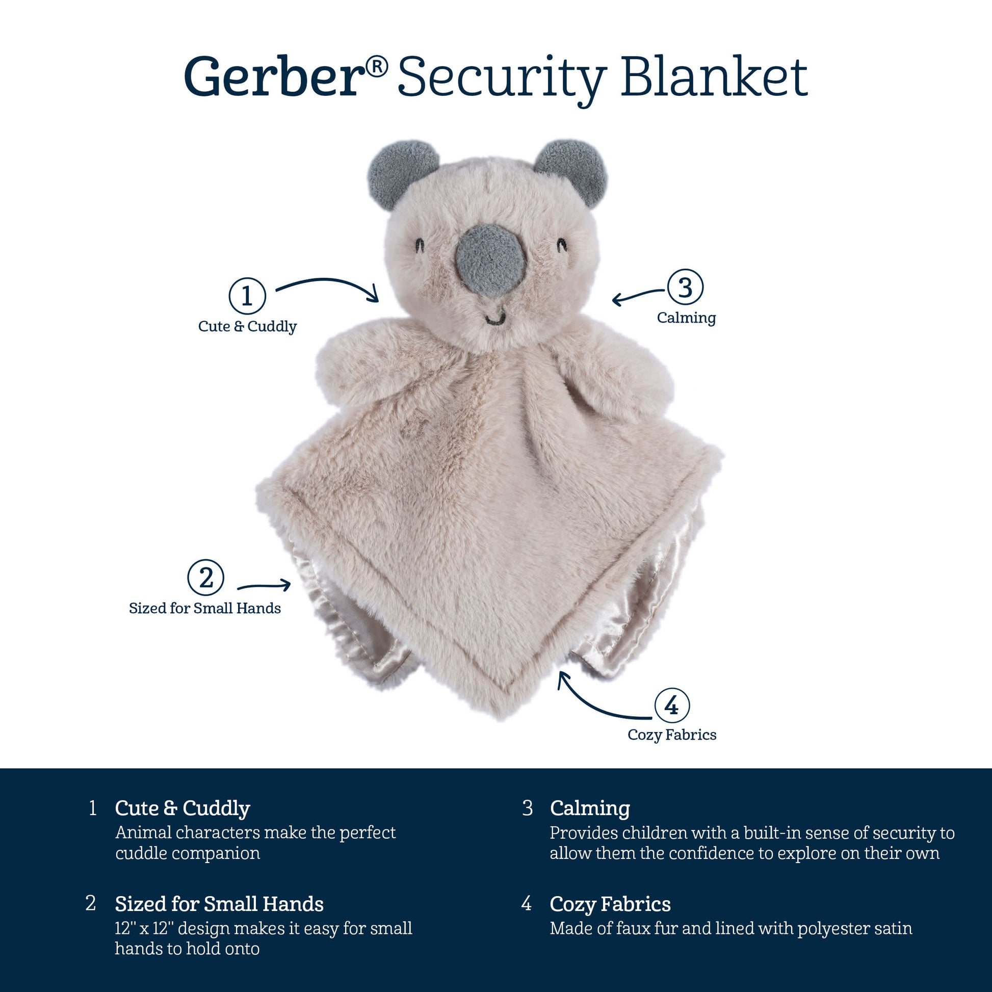 Baby Neutral Koala Bear Security Blanket