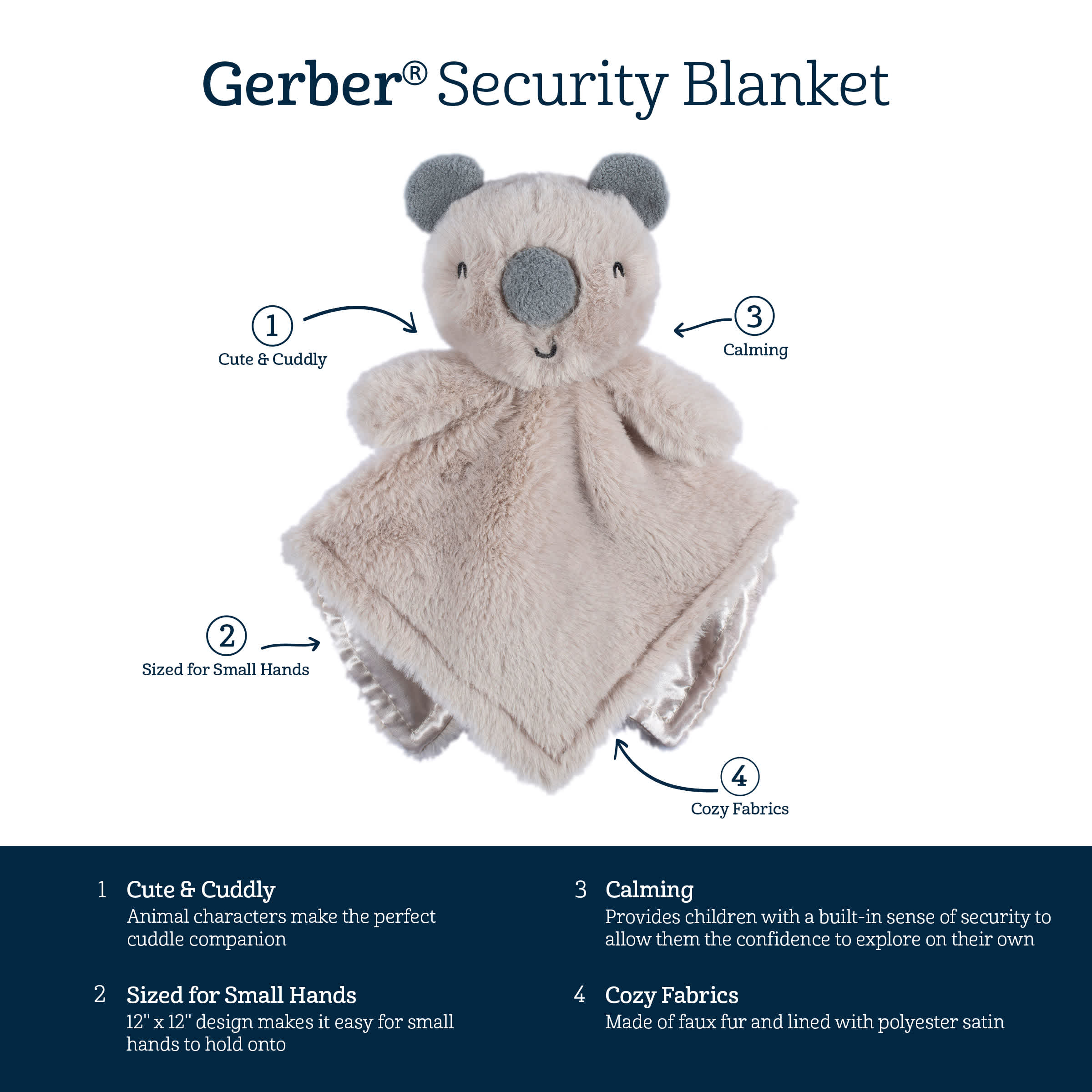 Baby Neutral Koala Bear Security Blanket