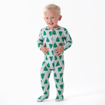 Baby Spruce Christmas Tree Footed Pajamas