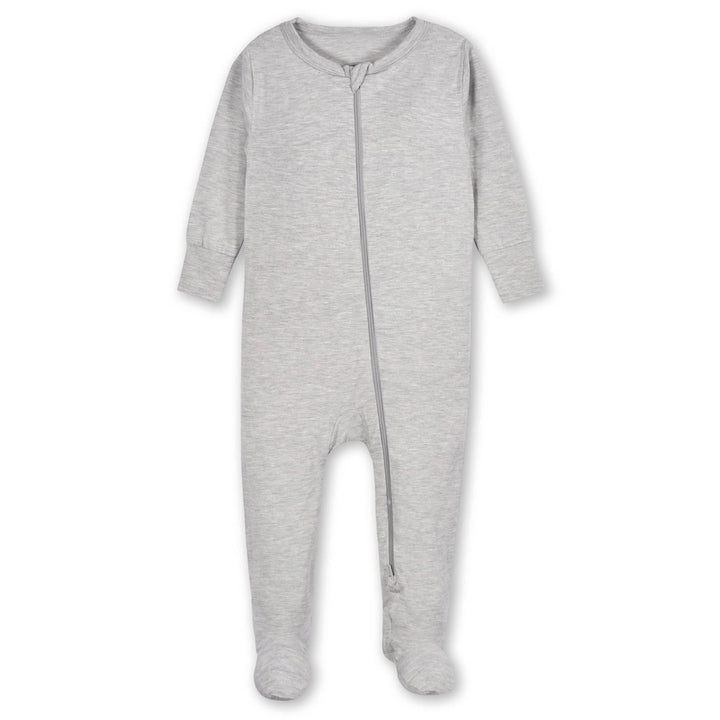 Baby & Toddler Gray Heather Buttery-Soft Viscose Made from Eucalyptus Snug Fit Footed Pajamas