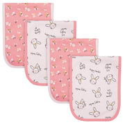 4-Pack Baby Girls Ballerina Terry Burp Cloths-Gerber Childrenswear