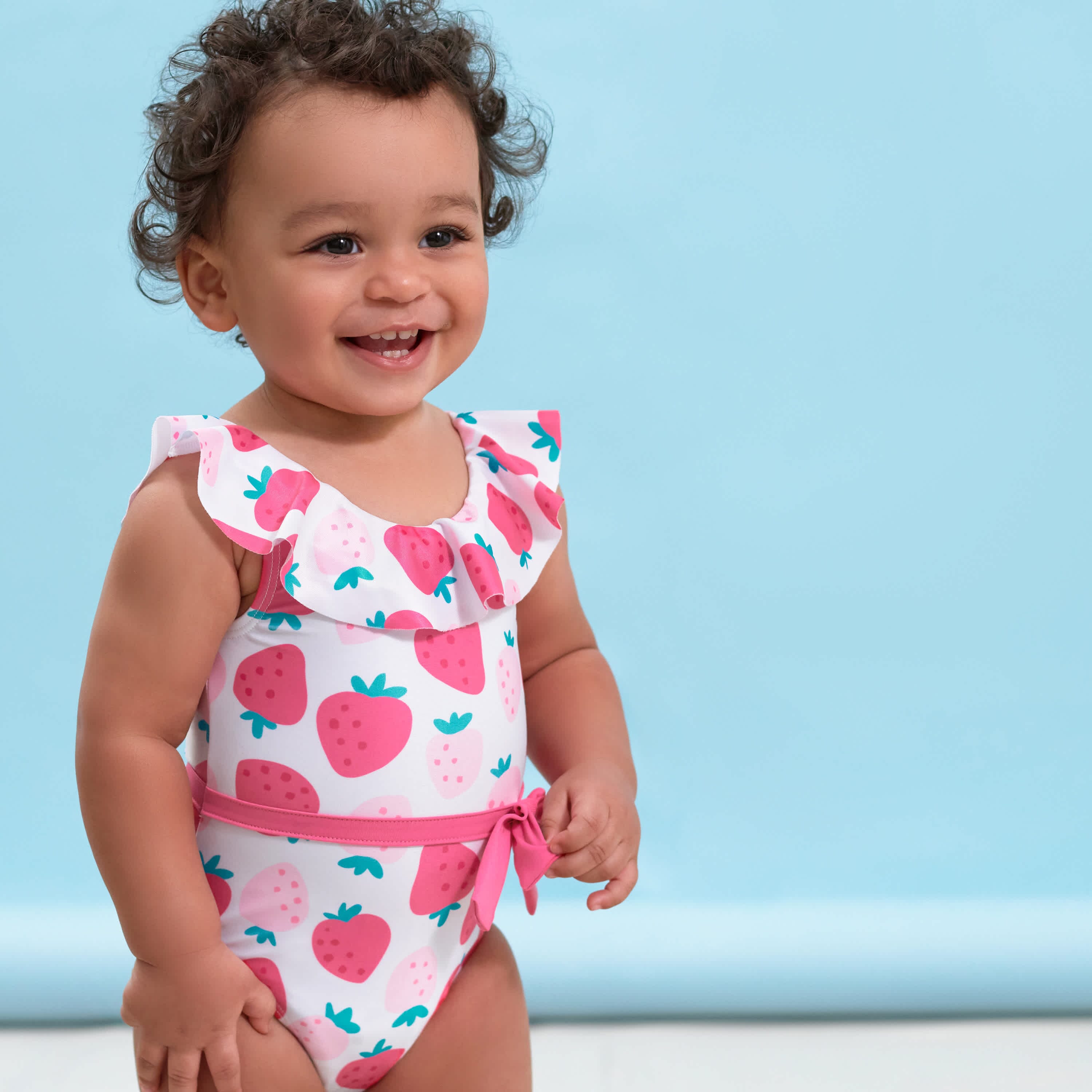 Baby & Toddler Girls Summer Blossom One-Piece Swimsuit With Ruffle-Gerber Childrenswear