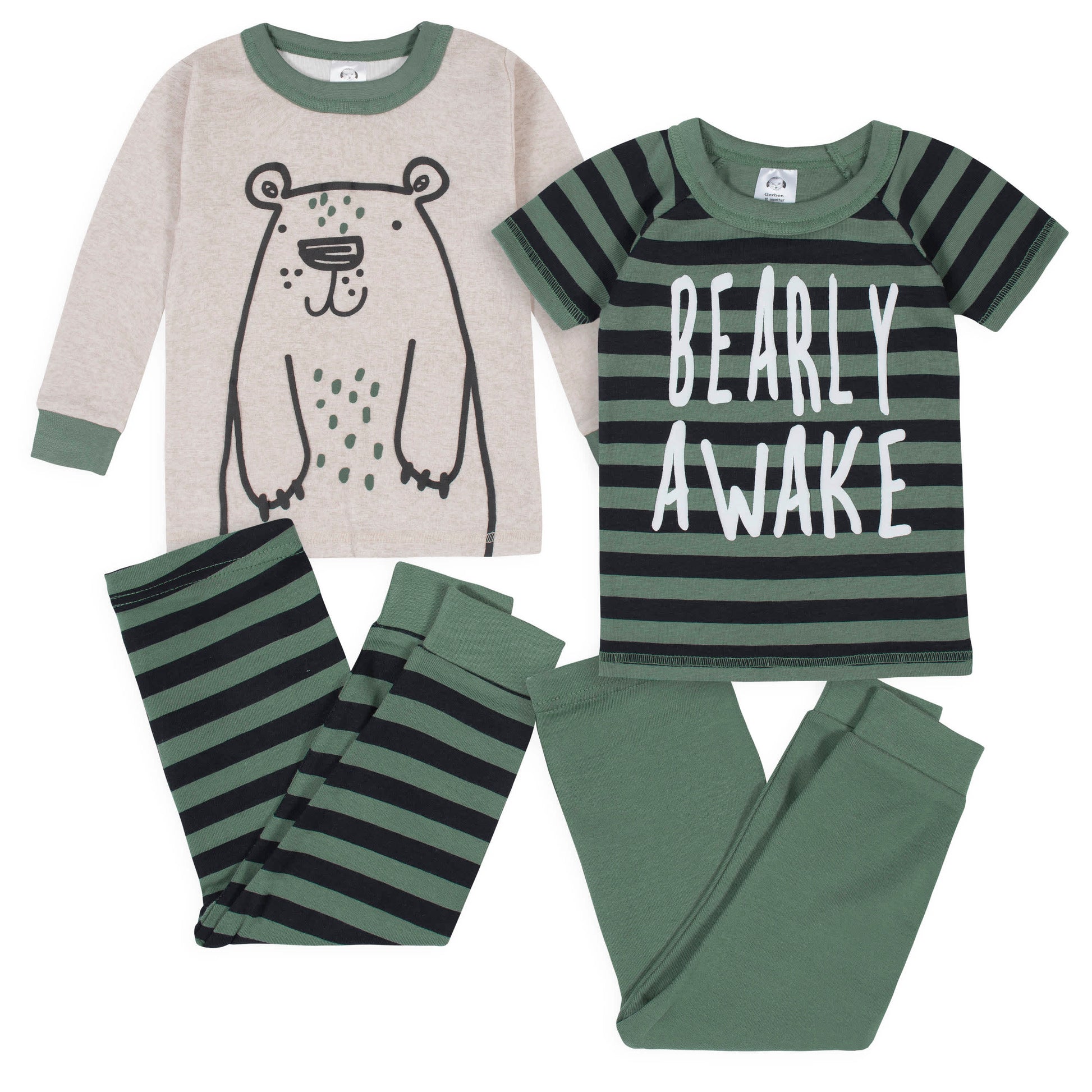4-Piece Baby & Toddler Boys Bear Snug Fit Cotton Pajamas-Gerber Childrenswear