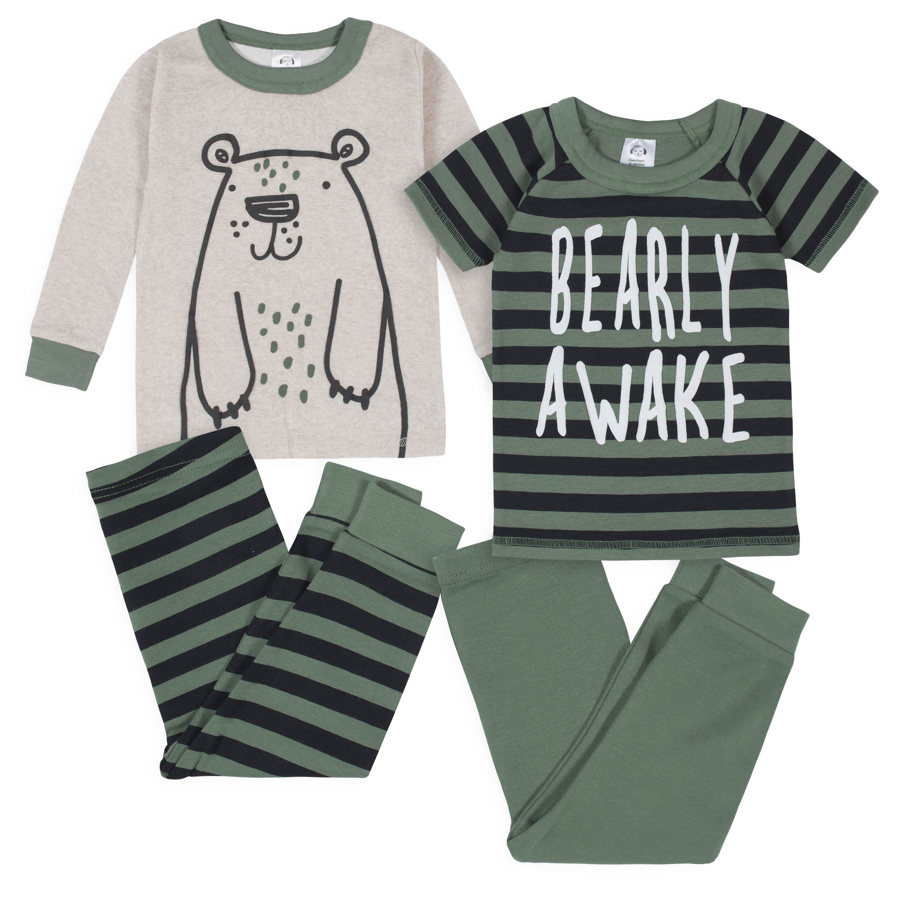 4-Piece Baby & Toddler Boys Bear Snug Fit Cotton Pajamas-Gerber Childrenswear