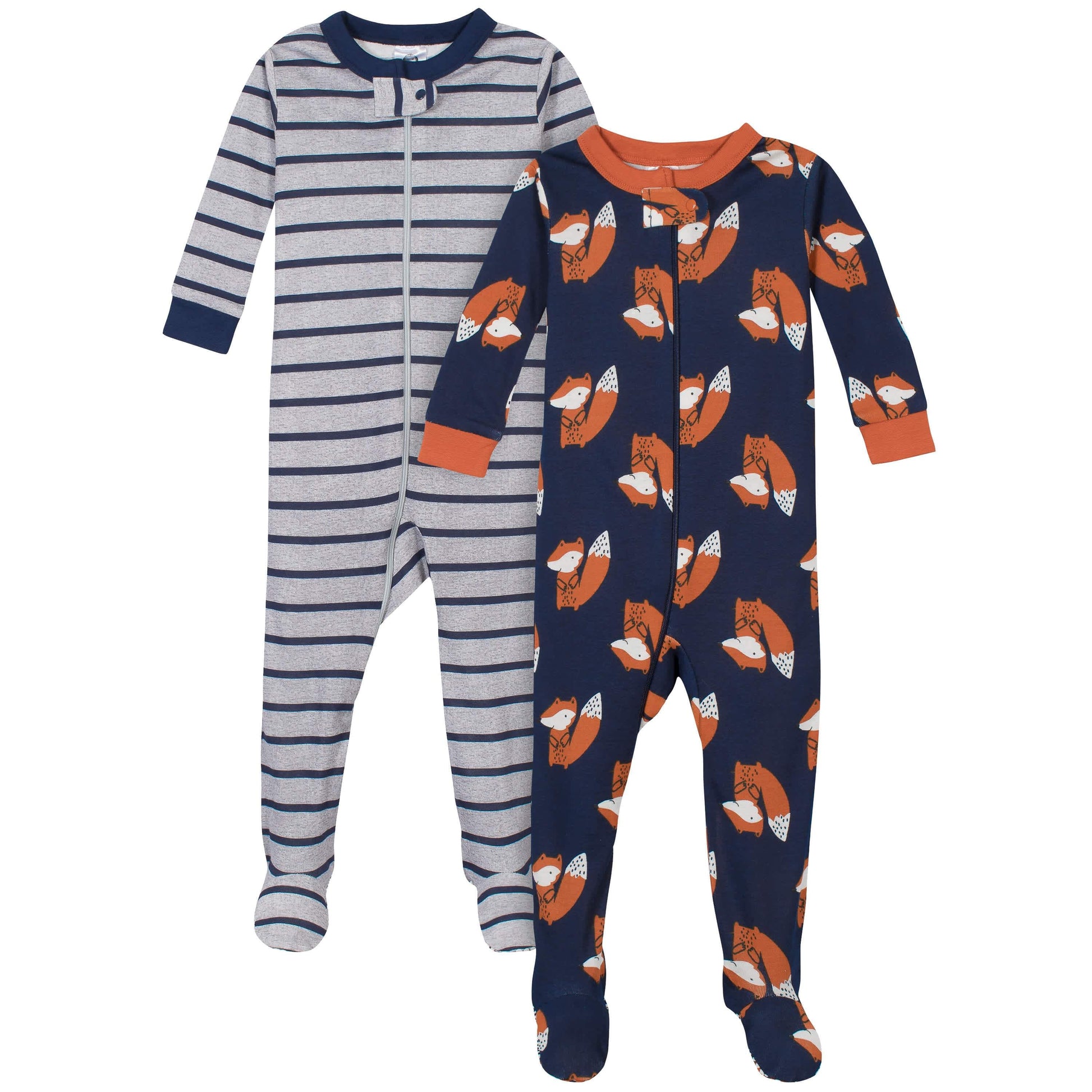 2-Pack Baby & Toddler Boys Fox Snug Fit Footed Cotton Pajamas-Gerber Childrenswear
