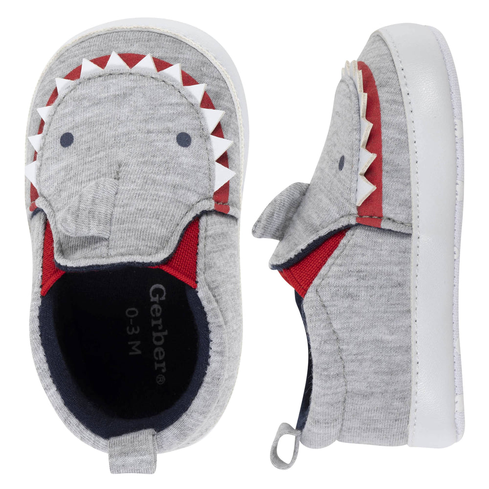 Baby Boys Gray Shark Shoes-Gerber Childrenswear