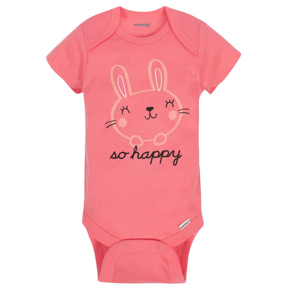 8-Pack Baby Girls Bunny Onesies® Brand Bodysuits