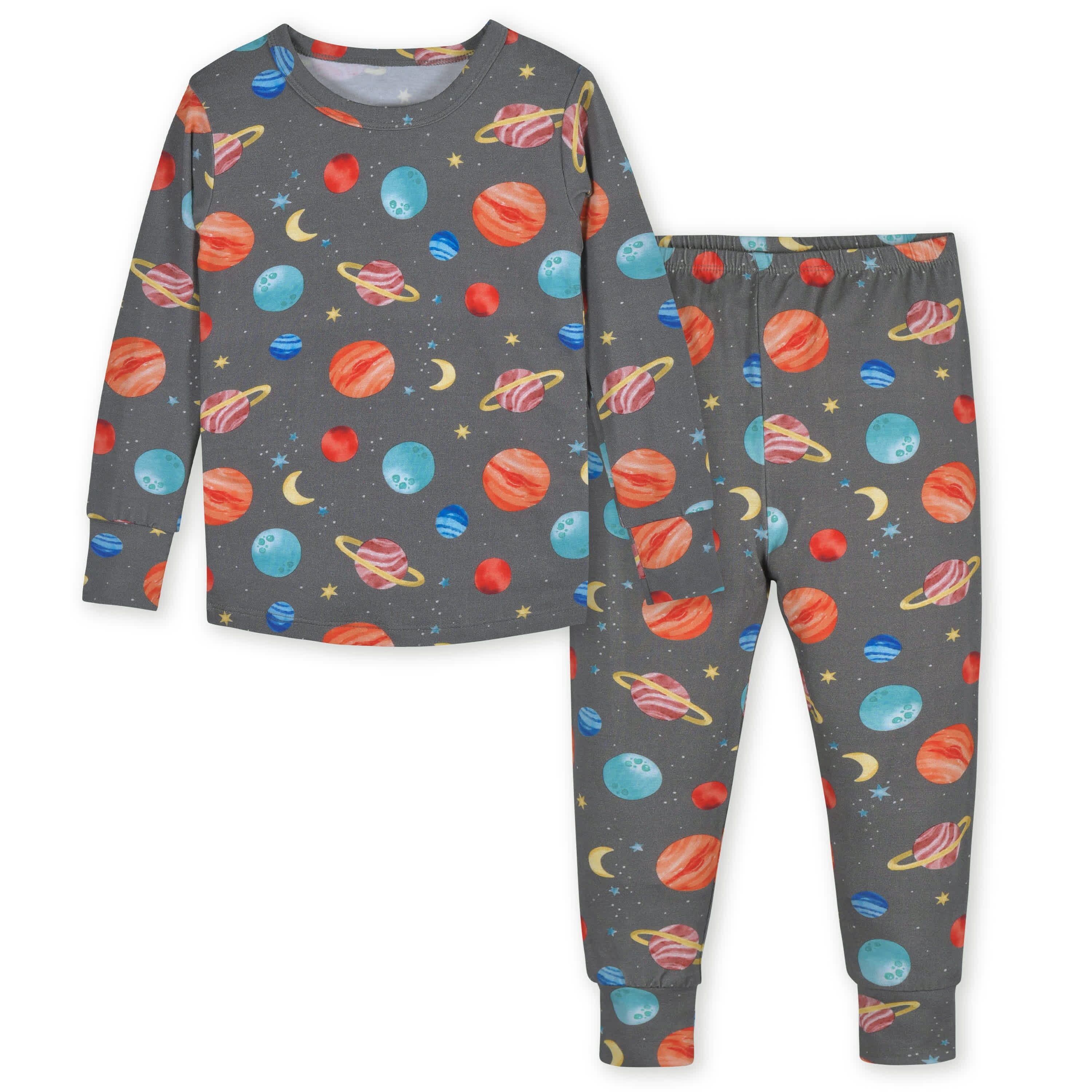 2-Piece Infant & Toddler Outer Space Buttery-Soft Viscose Made from Eucalyptus Snug Fit Pajamas