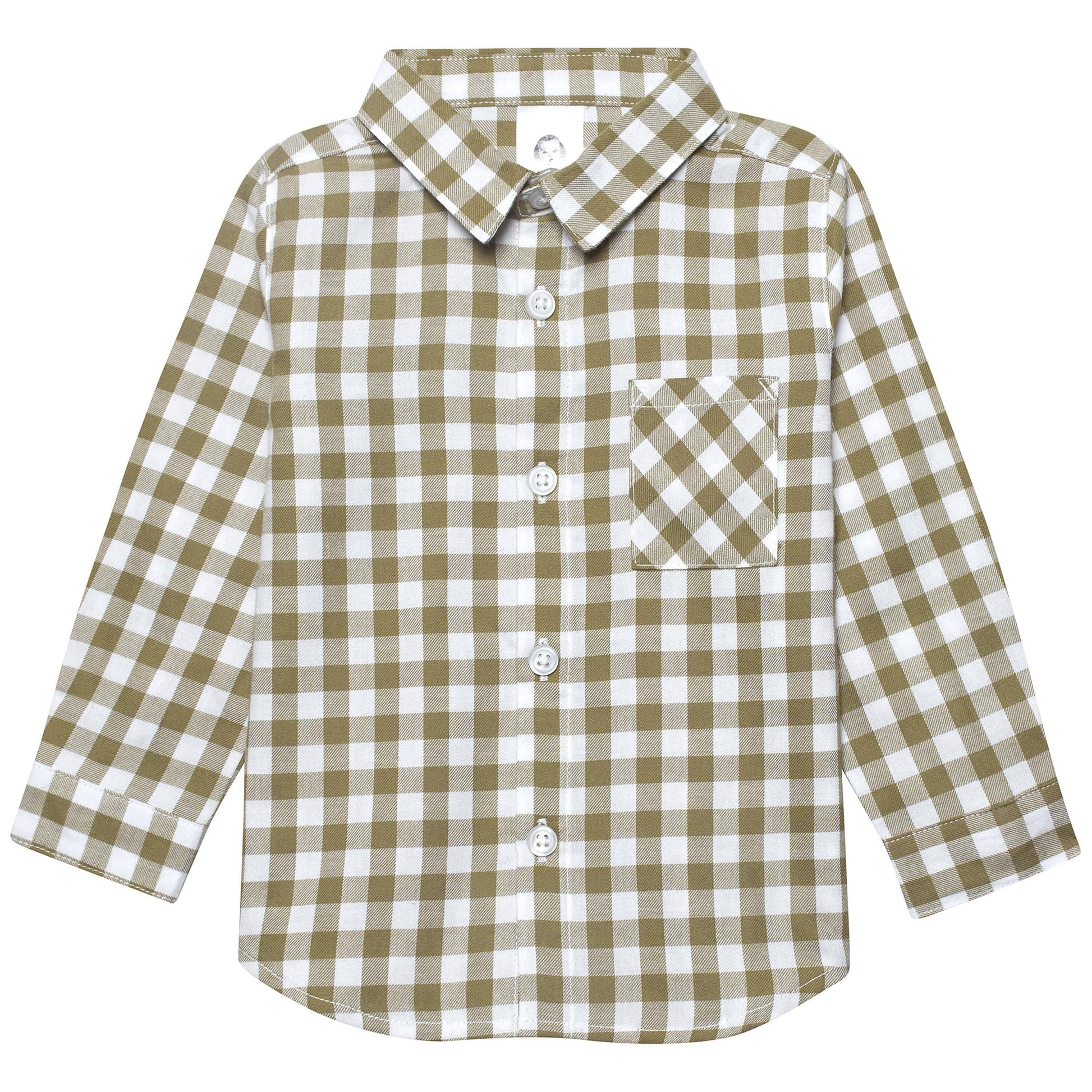 Infant & Toddler Boys Tan Plaid Woven Plaid Shirt-Gerber Childrenswear