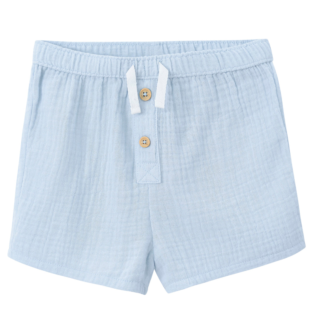 Infant & Toddler Boys Blue Gauze Shorts-Gerber Childrenswear
