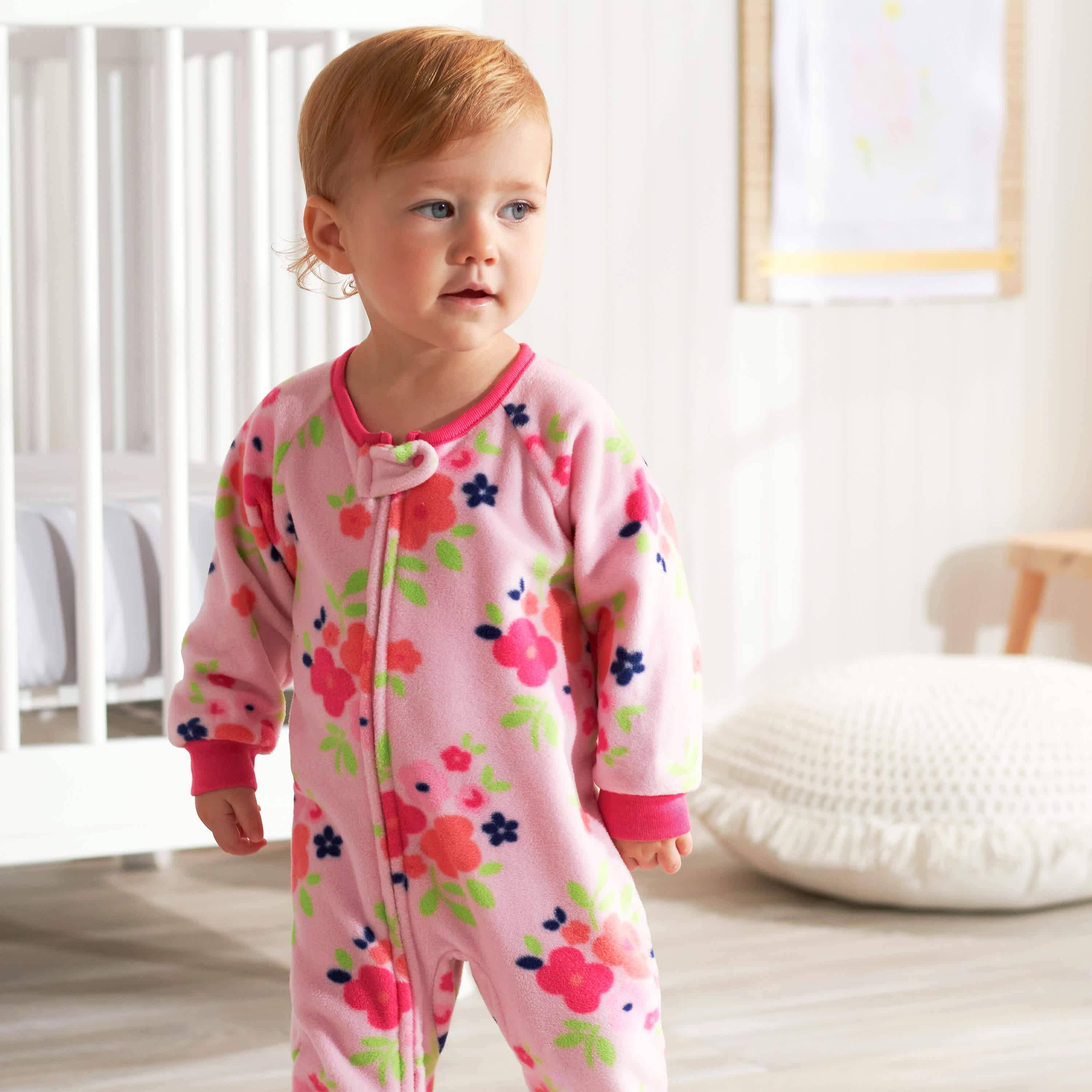 2-Pack Baby & Toddler Girls Floral Fleece Pajamas-Gerber Childrenswear