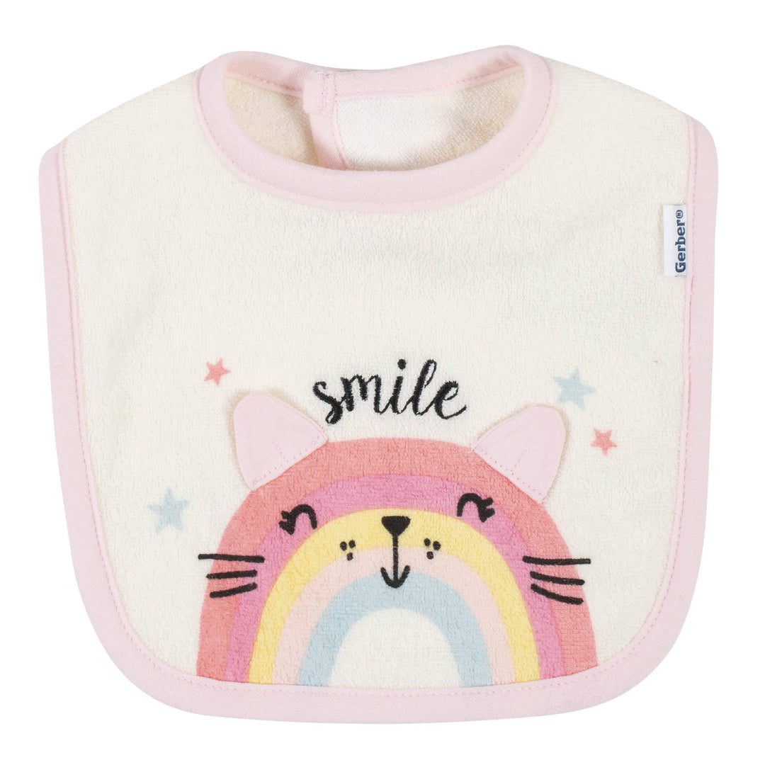4-Pack Baby Girls Rainbow Bibs-Gerber Childrenswear