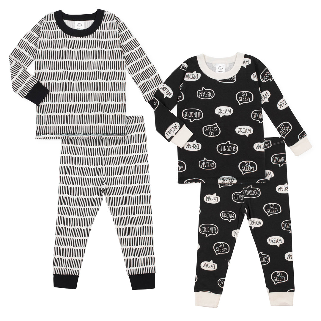 Toddler Boys' 4-Piece Organic Snug Fit "Sleepy" Pajamas