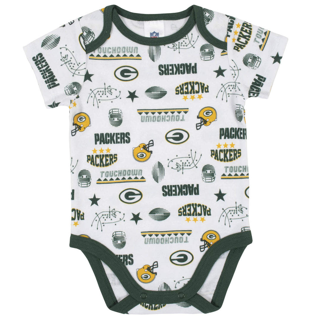 Green Bay Packers 3-Piece Baby Boys Bodysuit, Bib, and Cap Set-Gerber Childrenswear