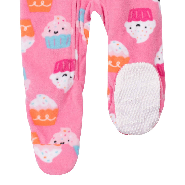 Gerber® 4-Pack Baby Girls Cupcakes & Donuts Fleece Pajamas-Gerber Childrenswear