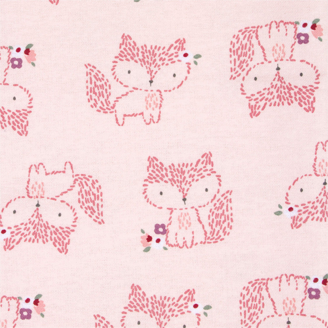 5-Pack Baby Girls Foxes Flannel Receiving Blankets-Gerber Childrenswear