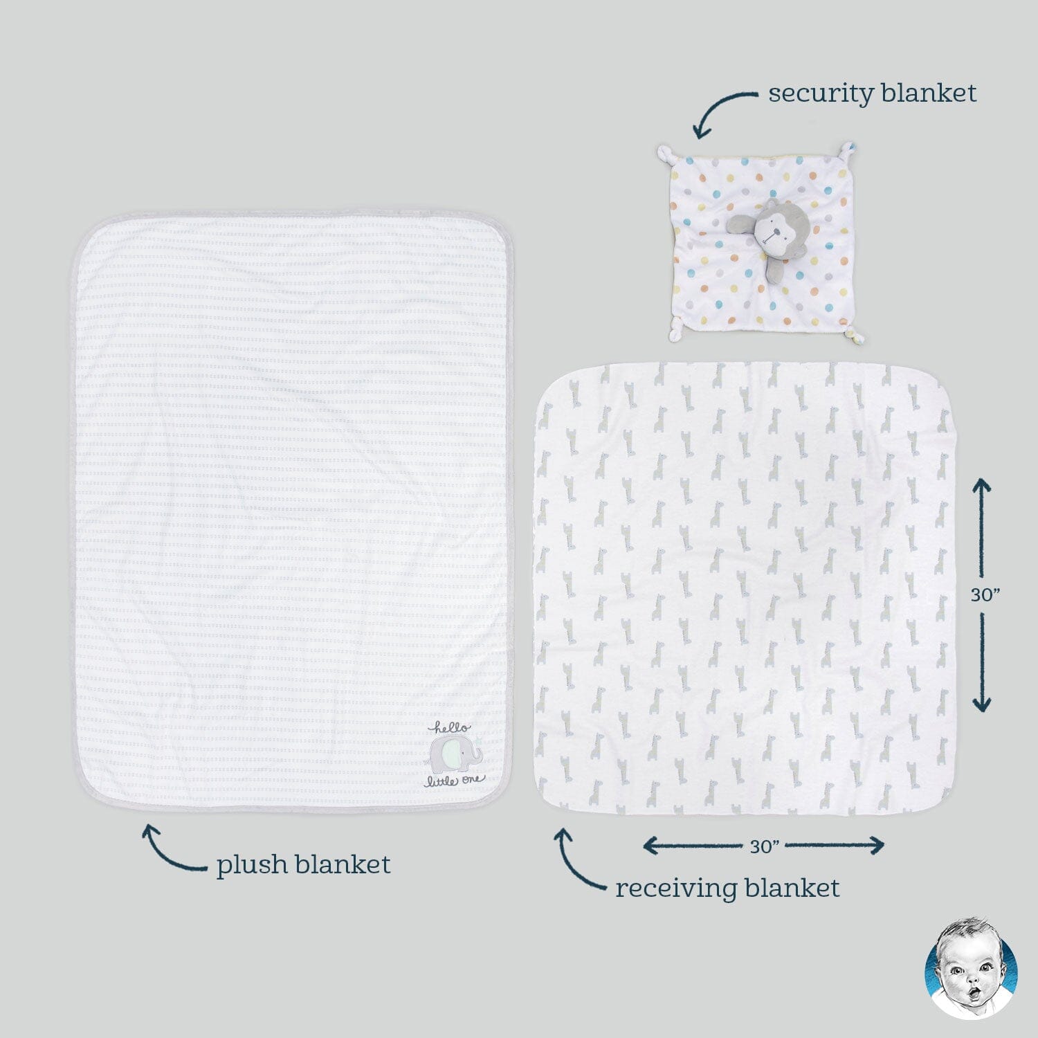 2-Piece Baby & Toddler Boys Bear Blanket & Security Blanket Set