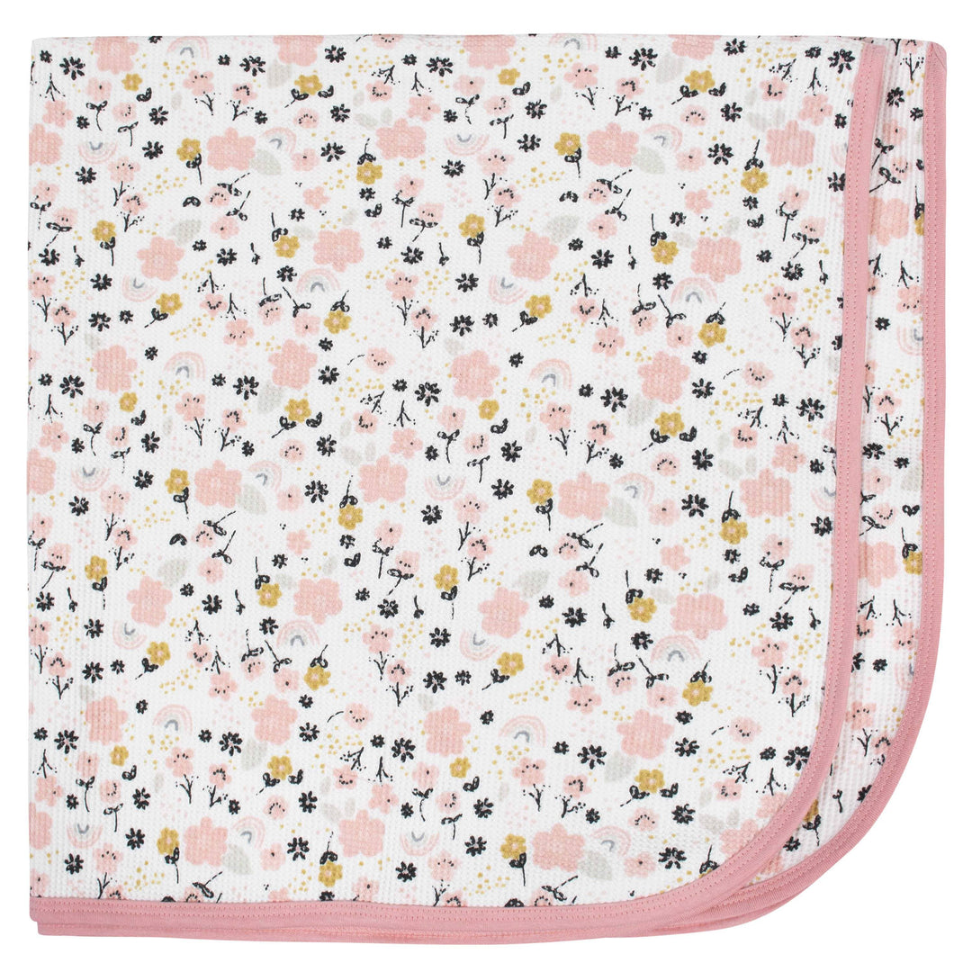 Gerber® 2-Pack Baby Girls Bear Thermal Blankets-Gerber Childrenswear