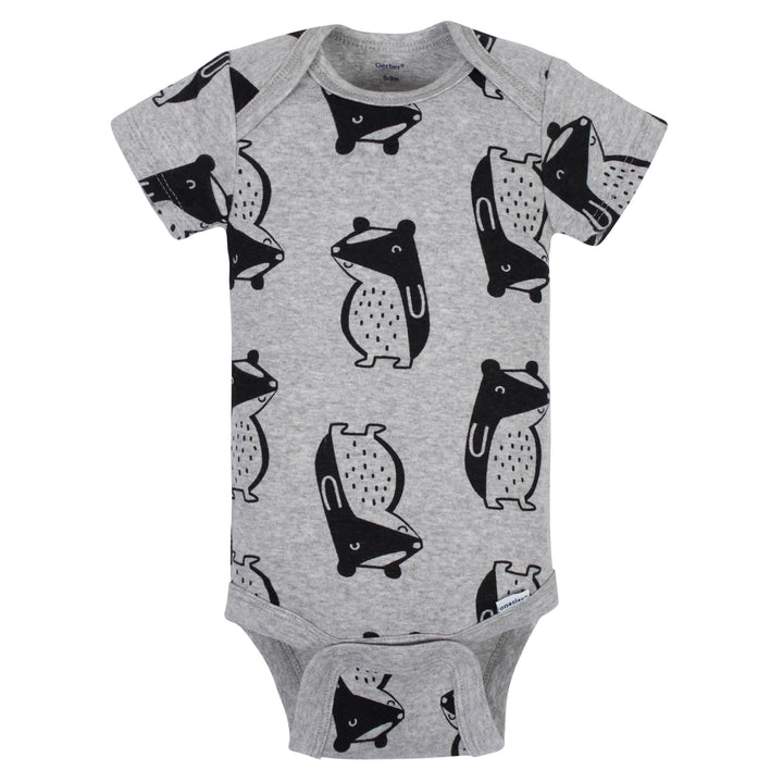 5-Pack Baby Boys Comfy Stretch Badger Short Sleeve Onesies® Bodysuits-Gerber Childrenswear