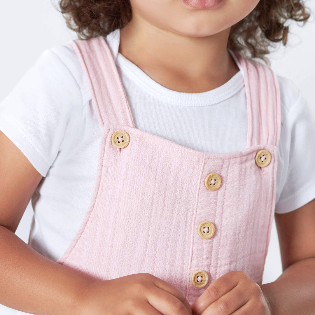Infant & Toddler Girls Pink Gauze Shortall-Gerber Childrenswear
