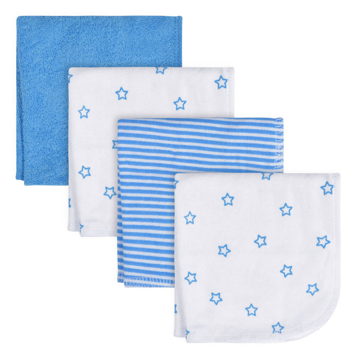 4-Pack Baby Boys Stars Washcloths