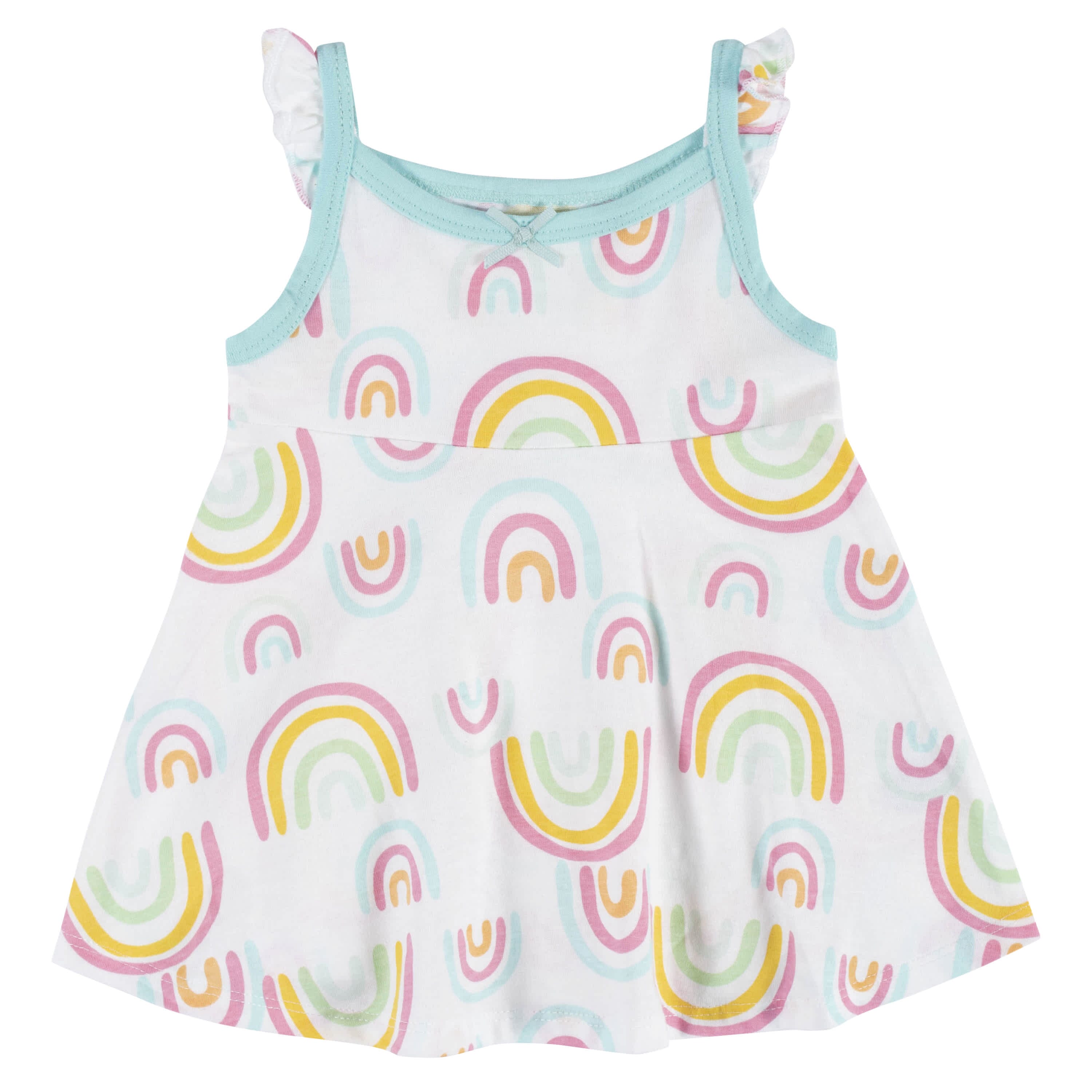 3-Piece Baby & Toddler Girls Dots Of Rainbows Dress, Diaper Cover & Sun Hat Set