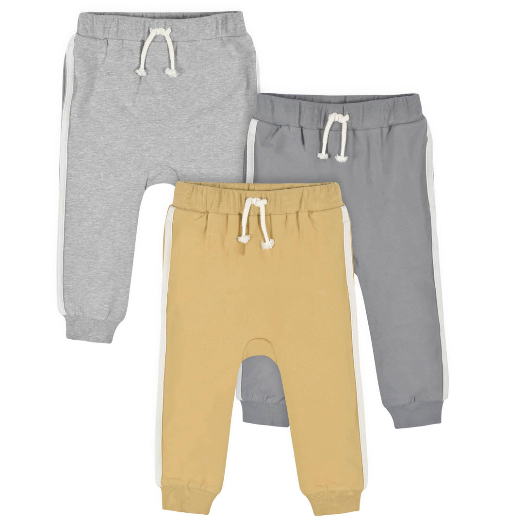 3-Pack Infant & Toddler Boys Mustard & Gray Joggers – Gerber Childrenswear