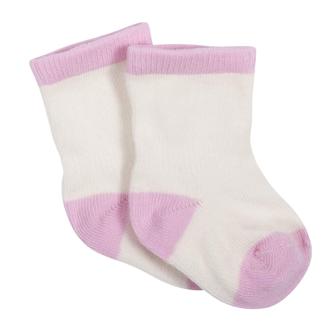 6-Pack Baby Girls Bunny Jersey Crew Wiggle-Proof™ Socks-Gerber Childrenswear
