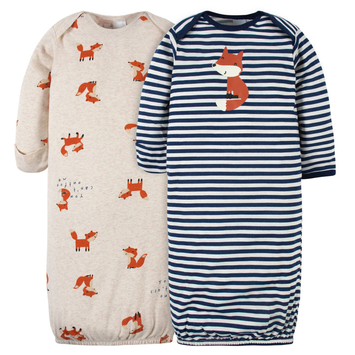 16-Piece Baby Boys Fox Gown, Mitten, Cap, & Sock Set-Gerber Childrenswear