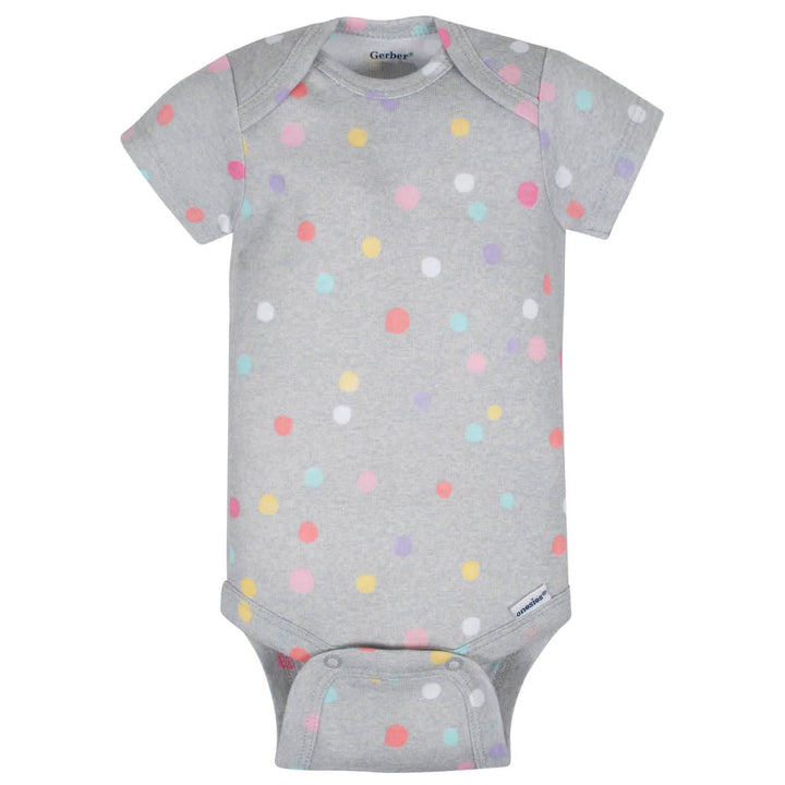Organic 3-Pack Baby Girls Clouds Short Sleeve Onesies® Bodysuits-Gerber Childrenswear