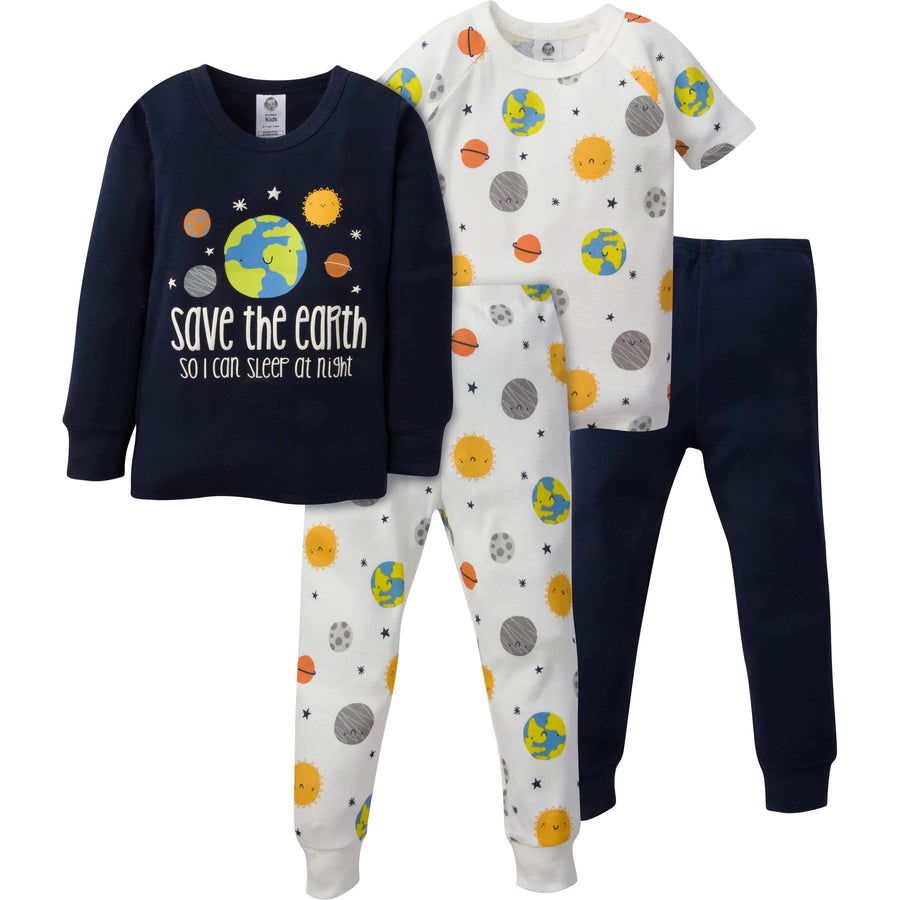 4-Piece Infant & Toddler Boys Earth Snug Fit Cotton Pajamas-Gerber Childrenswear
